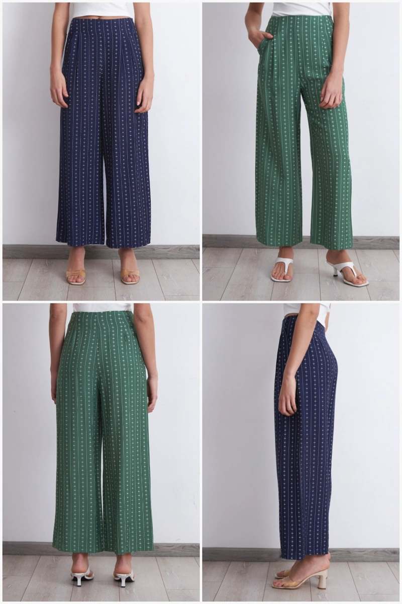 PANTALON PATRON FLORAL VERDE MUJER NICOPOLY - 5