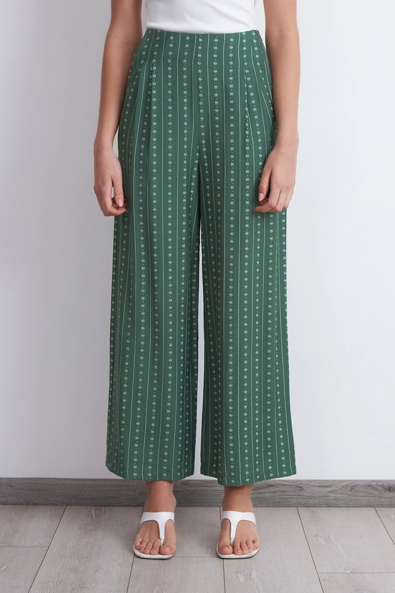 PANTALON PATRON FLORAL VERDE MUJER NICOPOLY - 6
