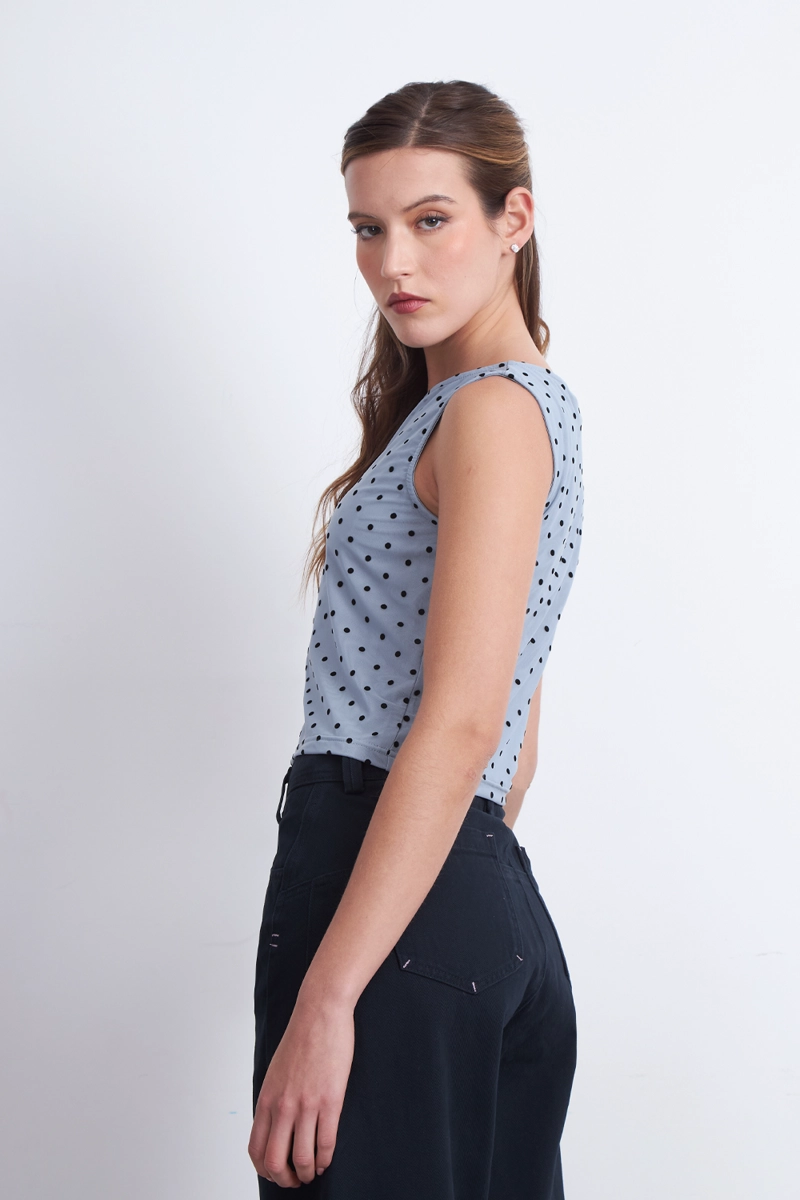 TOP MALLA LUNARES CELESTE MUJER NICOPOLY - 3