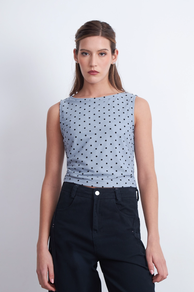 TOP MALLA LUNARES CELESTE MUJER NICOPOLY - 5