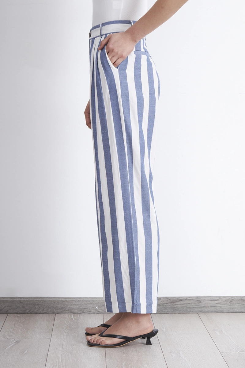PANTALON RAYAS VERTICALES AZUL MARINO MUJER NICOPOLY - 3