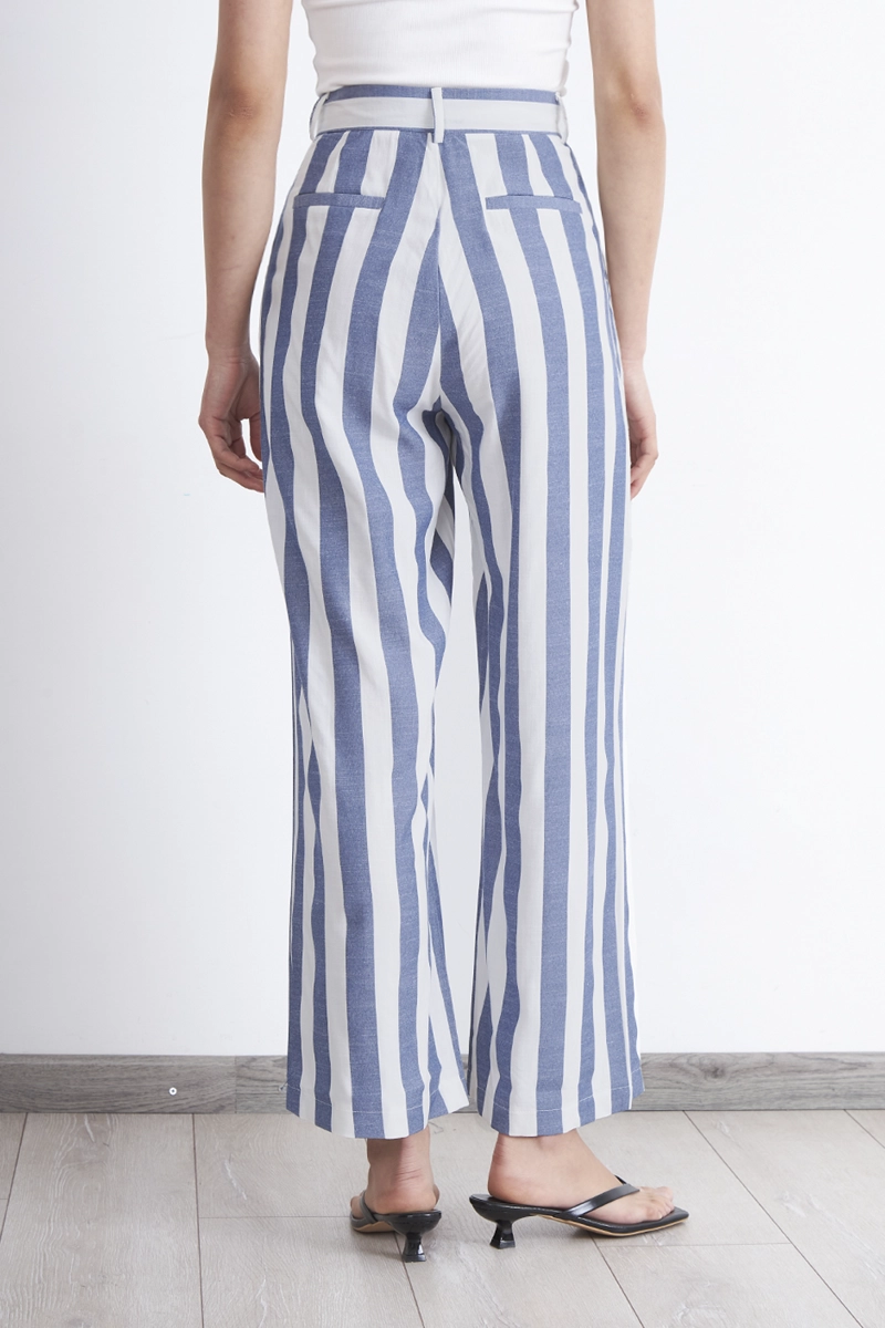 PANTALON RAYAS VERTICALES AZUL MARINO MUJER NICOPOLY - 4