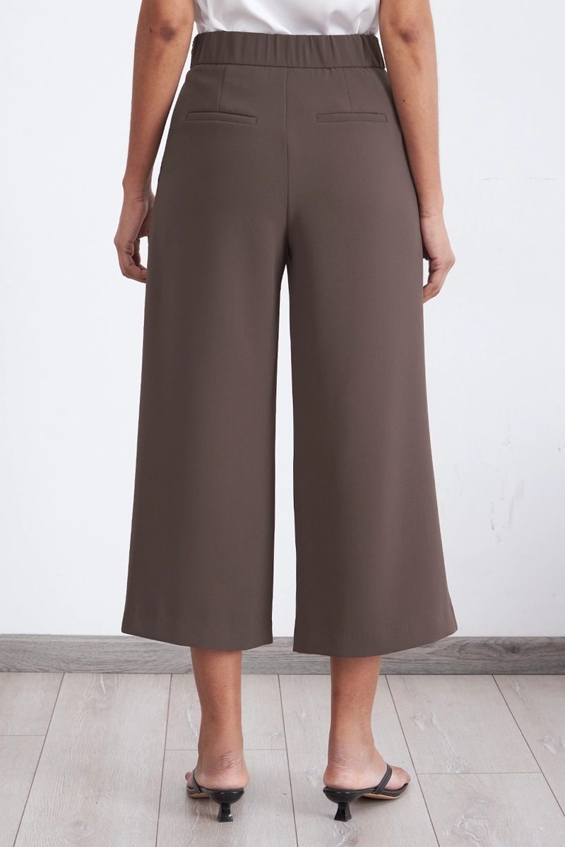 PANTALON WIDE LEG CROP CAFE NICOPOLY - 4