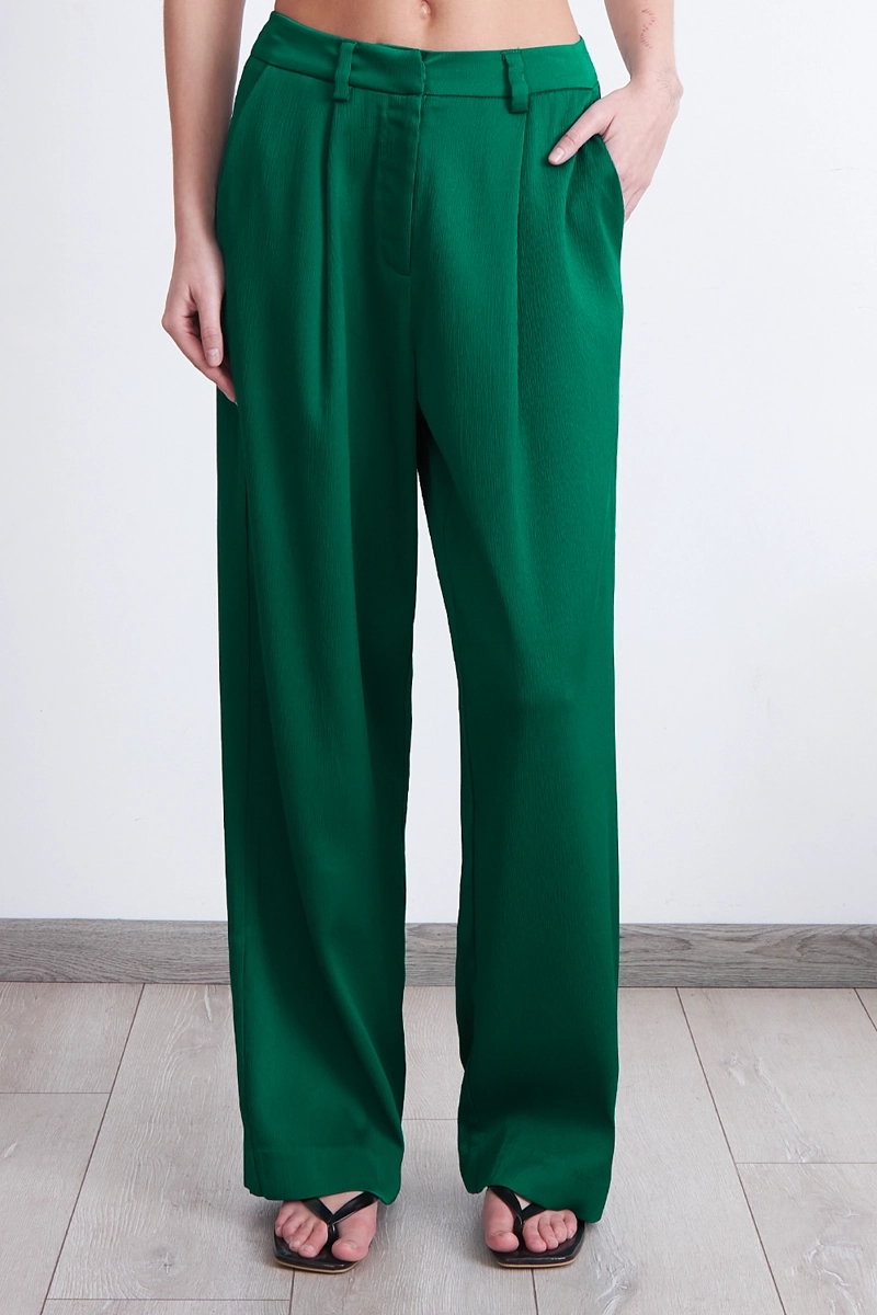 PANTALON SATINADO VERDE NICOPOLY L