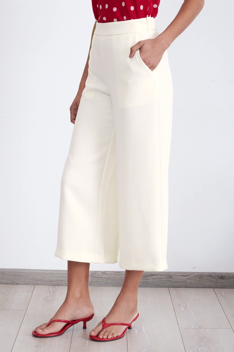 PANTALON WIDE LEG CROP BLANCO NICOPOLY - 3