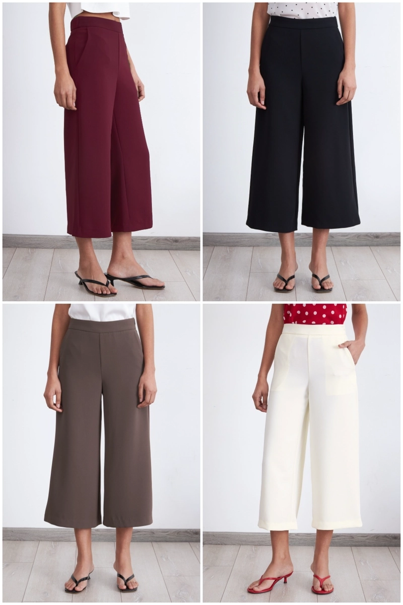 PANTALON WIDE LEG CROP NEGRO NICOPOLY - 5