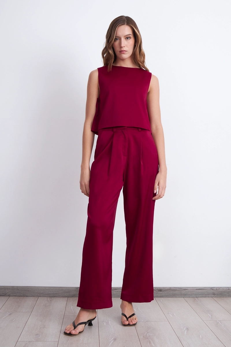 PANTALON SATINADO BURDEO NICOPOLY - 2