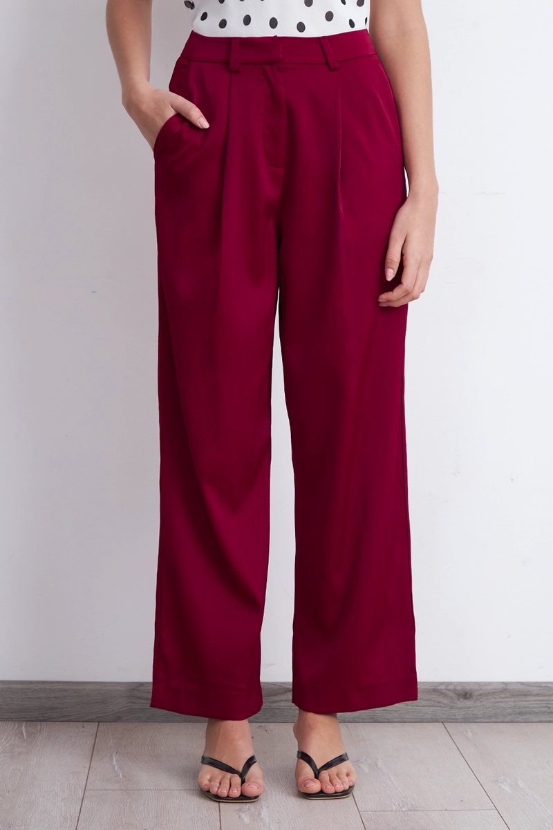 PANTALON SATINADO BURDEO NICOPOLY - 6