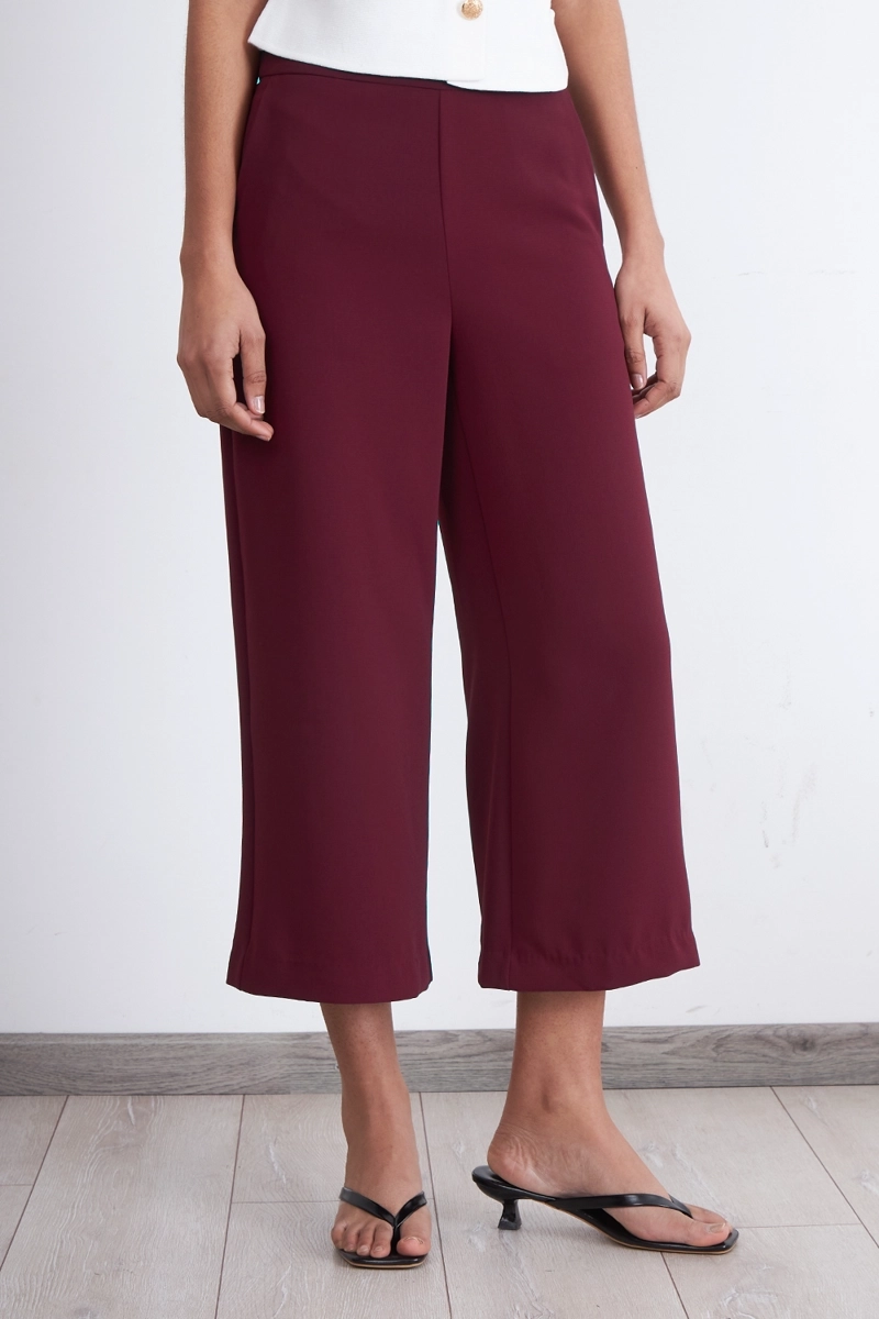 PANTALON WIDE LEG CROP BURDEO NICOPOLY - 1