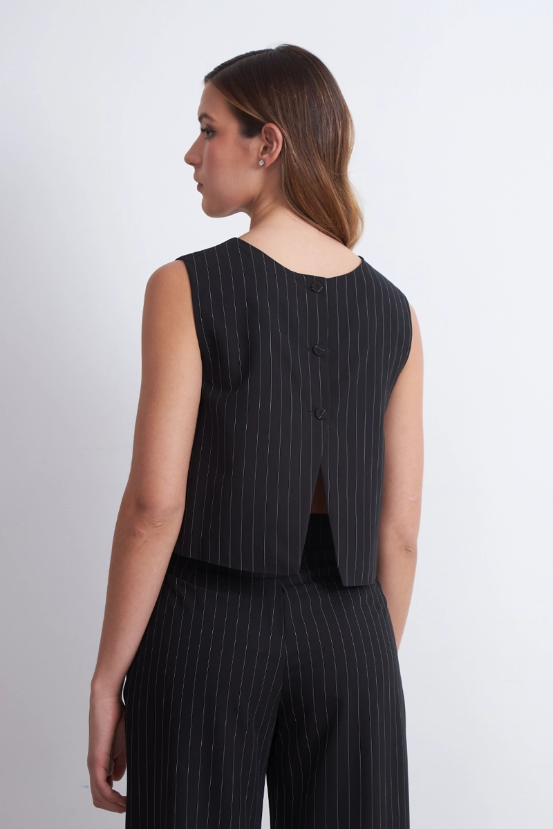 TOP RAYAS DIPLOMATICAS VERTICALES NEGRO MUJER NICOPOLY - 4