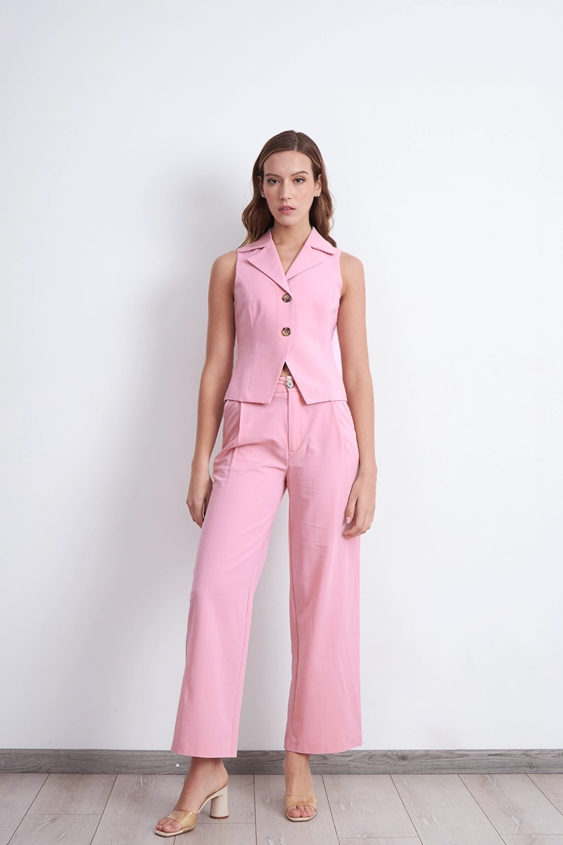 GILET RAYAS DIPLOMATICAS ROSADO MUJER NICOPOLY - 2