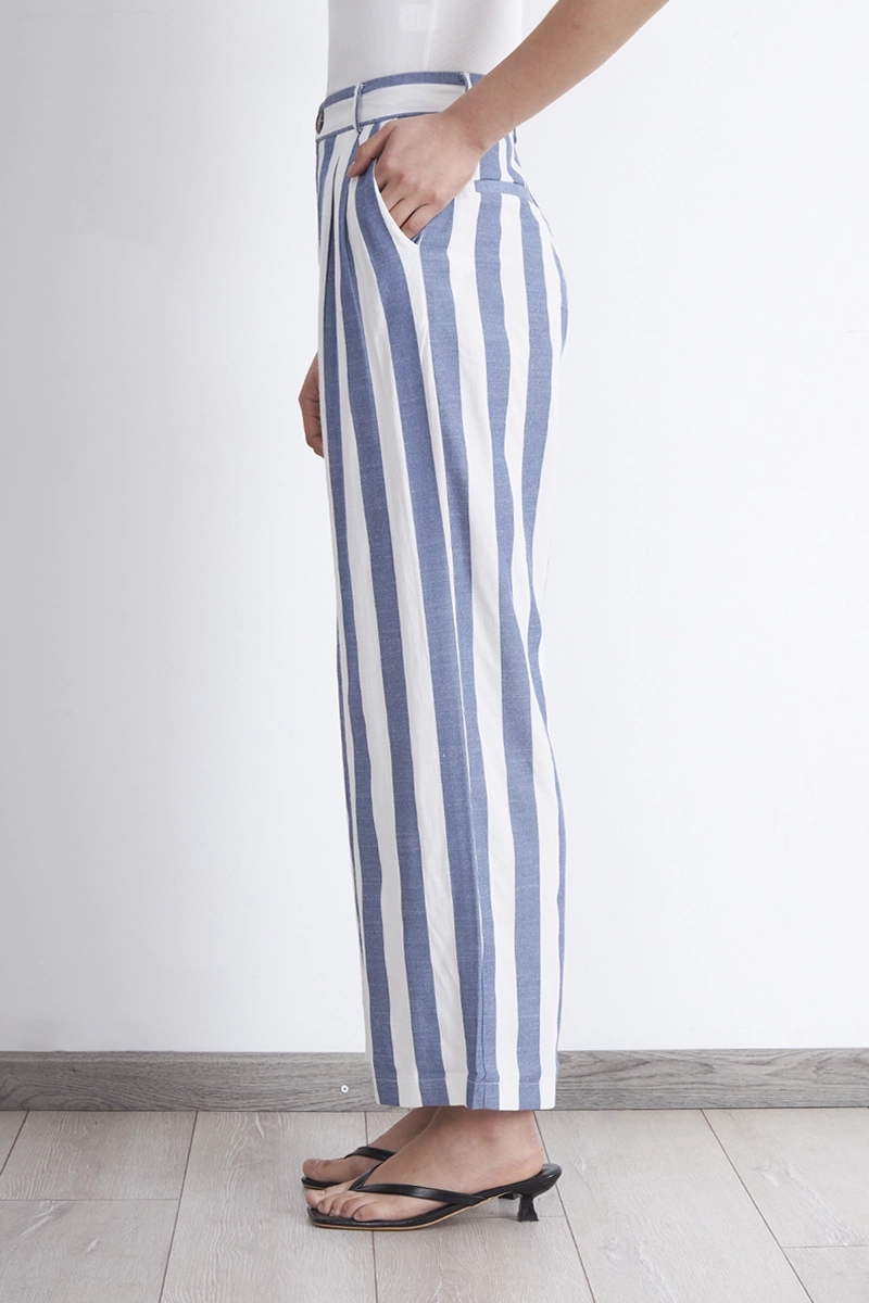PANTALON RAYAS VERTICALES AZUL MARINO MUJER NICOPOLY - 3