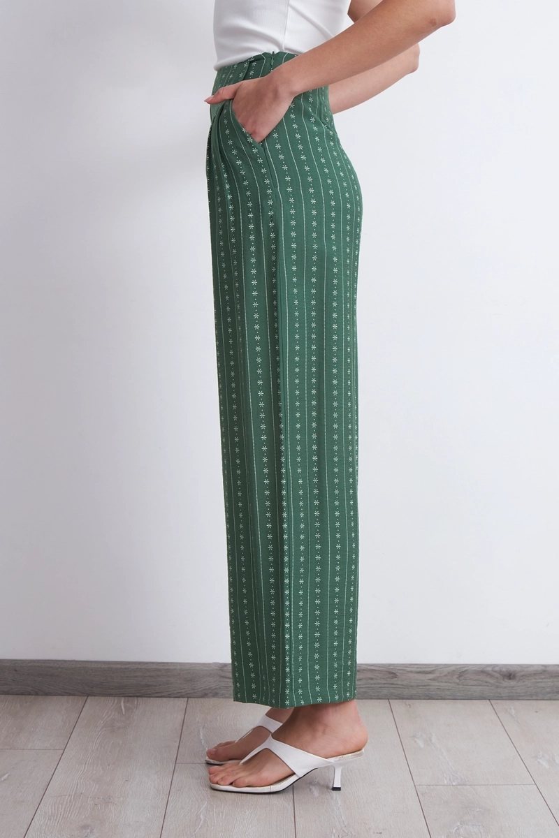 PANTALON PATRON FLORAL VERDE MUJER NICOPOLY - 3