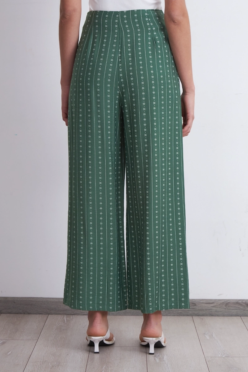 PANTALON PATRON FLORAL VERDE MUJER NICOPOLY - 4