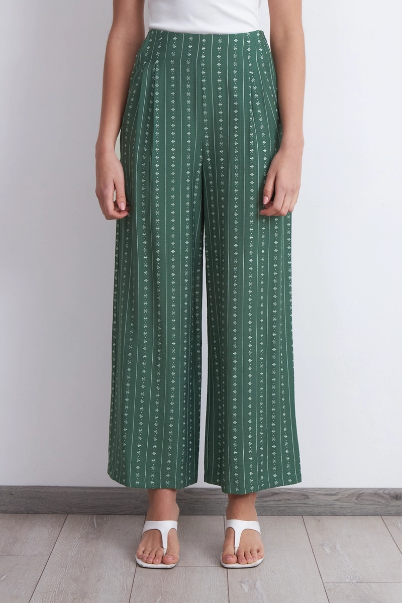 PANTALON PATRON FLORAL VERDE MUJER NICOPOLY - 6