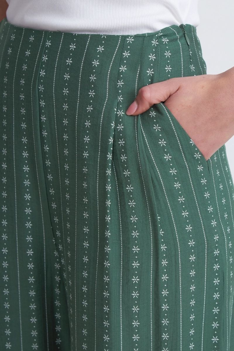 PANTALON PATRON FLORAL VERDE MUJER NICOPOLY - 7