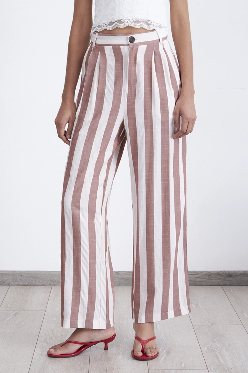 PANTALON RAYAS VERTICALES ROSADO MUJER NICOPOLY - 6