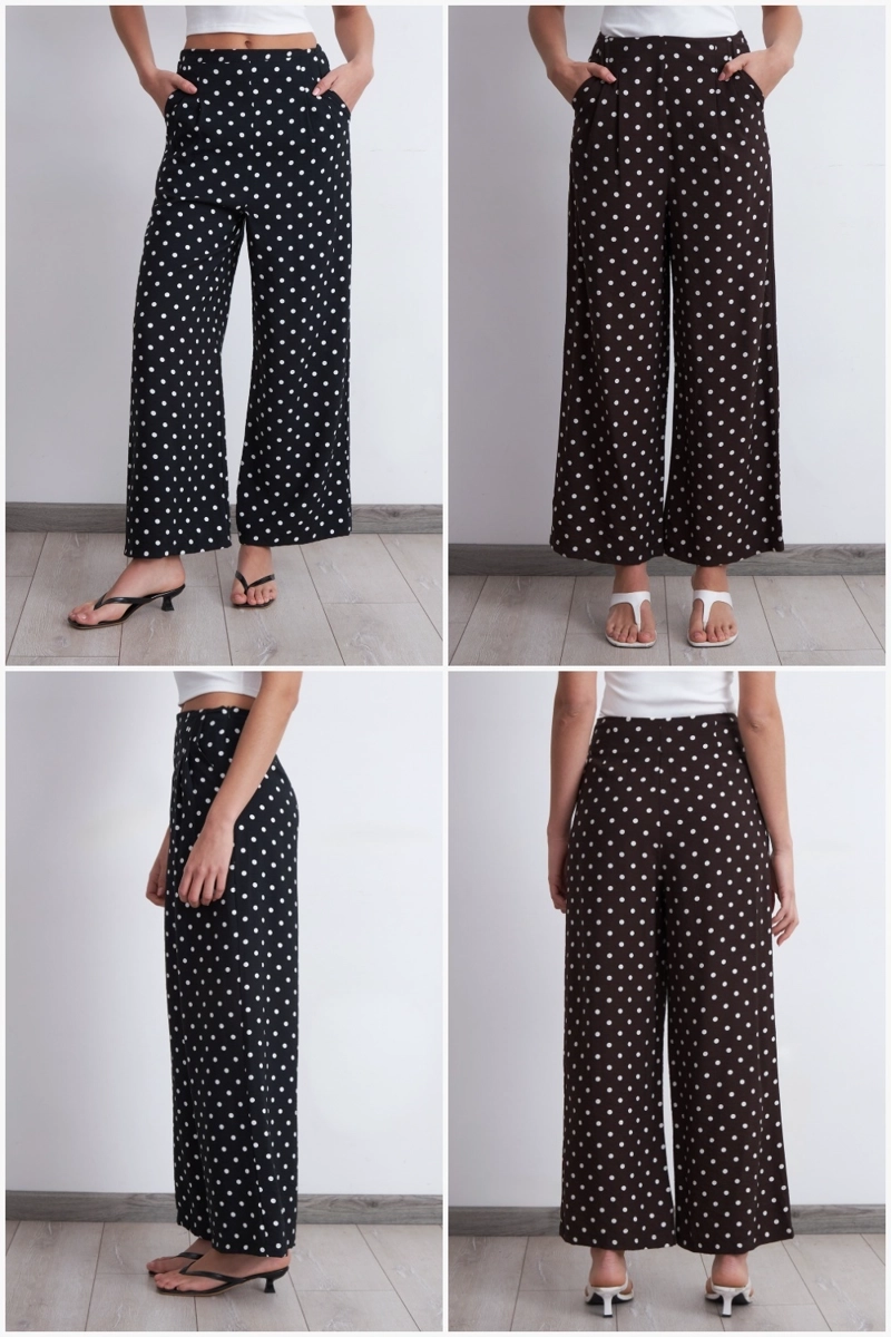 PANTALON RECTOS PUNTOS NEGRO MUJER NICOPOLY - 5