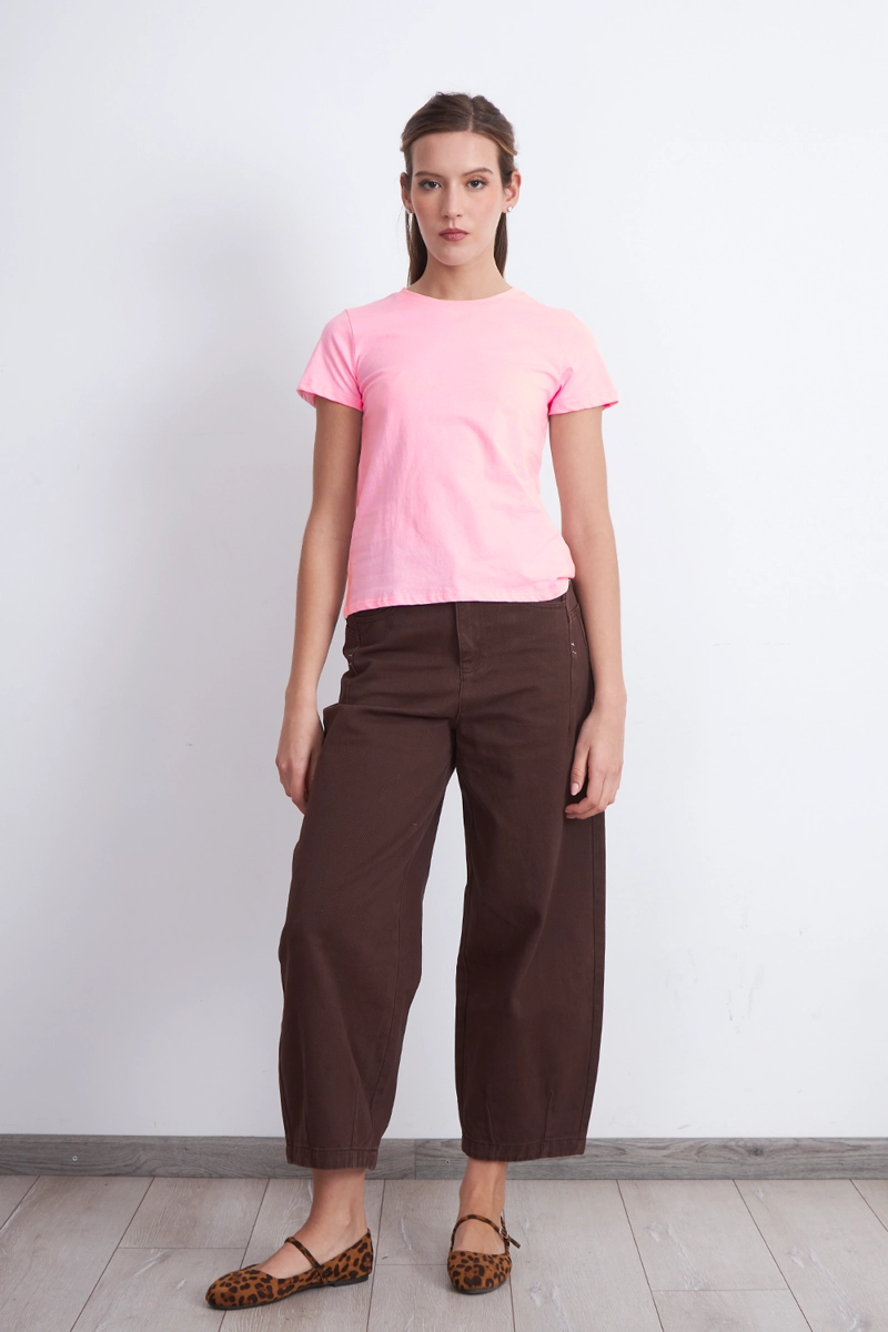 POLERA BASICA CUELLO REDONDO ROSADO MUJER NICOPOLY - 2