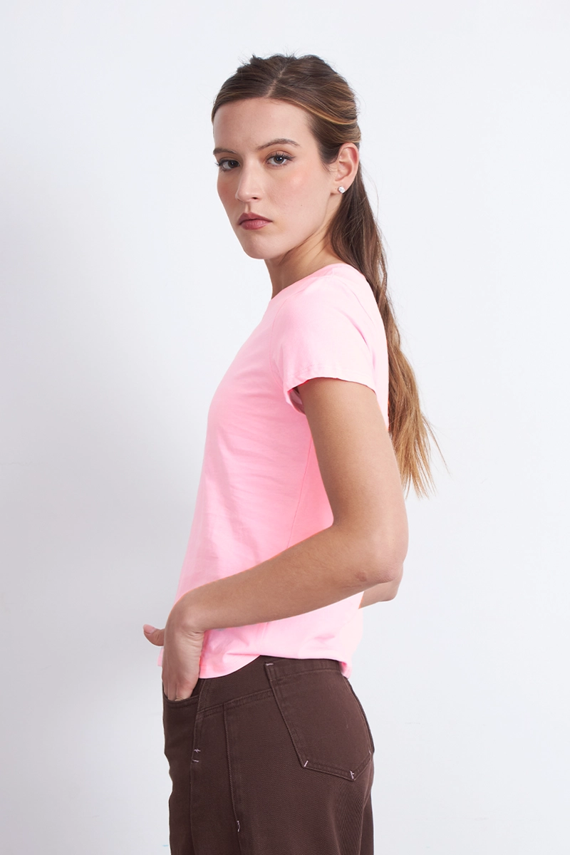 POLERA BASICA CUELLO REDONDO ROSADO MUJER NICOPOLY - 3