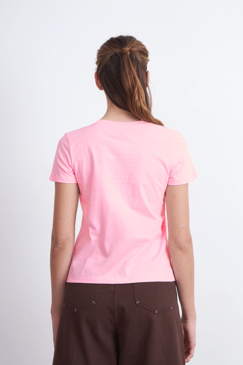 POLERA BASICA CUELLO REDONDO ROSADO MUJER NICOPOLY - 4