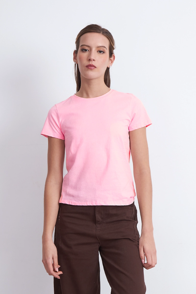 POLERA BASICA CUELLO REDONDO ROSADO MUJER NICOPOLY - 6