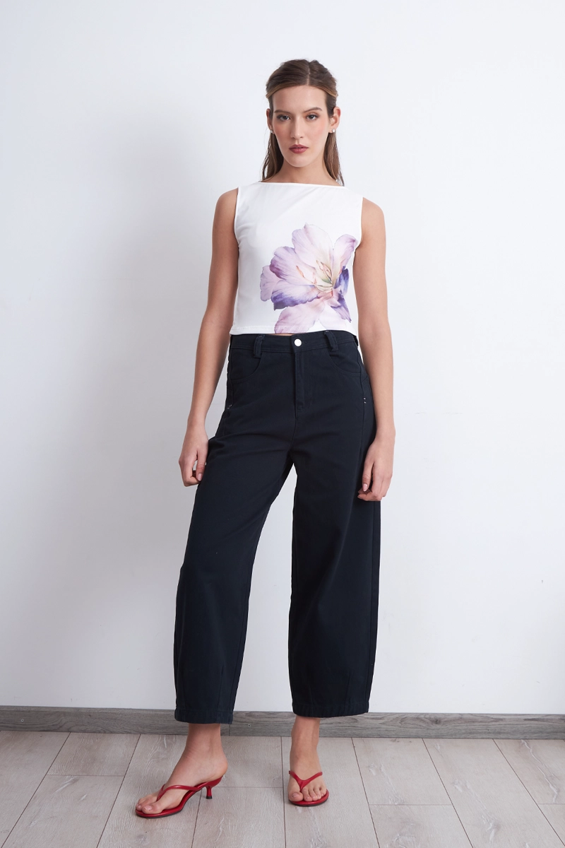 TOP MALLA FLOR BLANCO MUJER NICOPOLY - 1