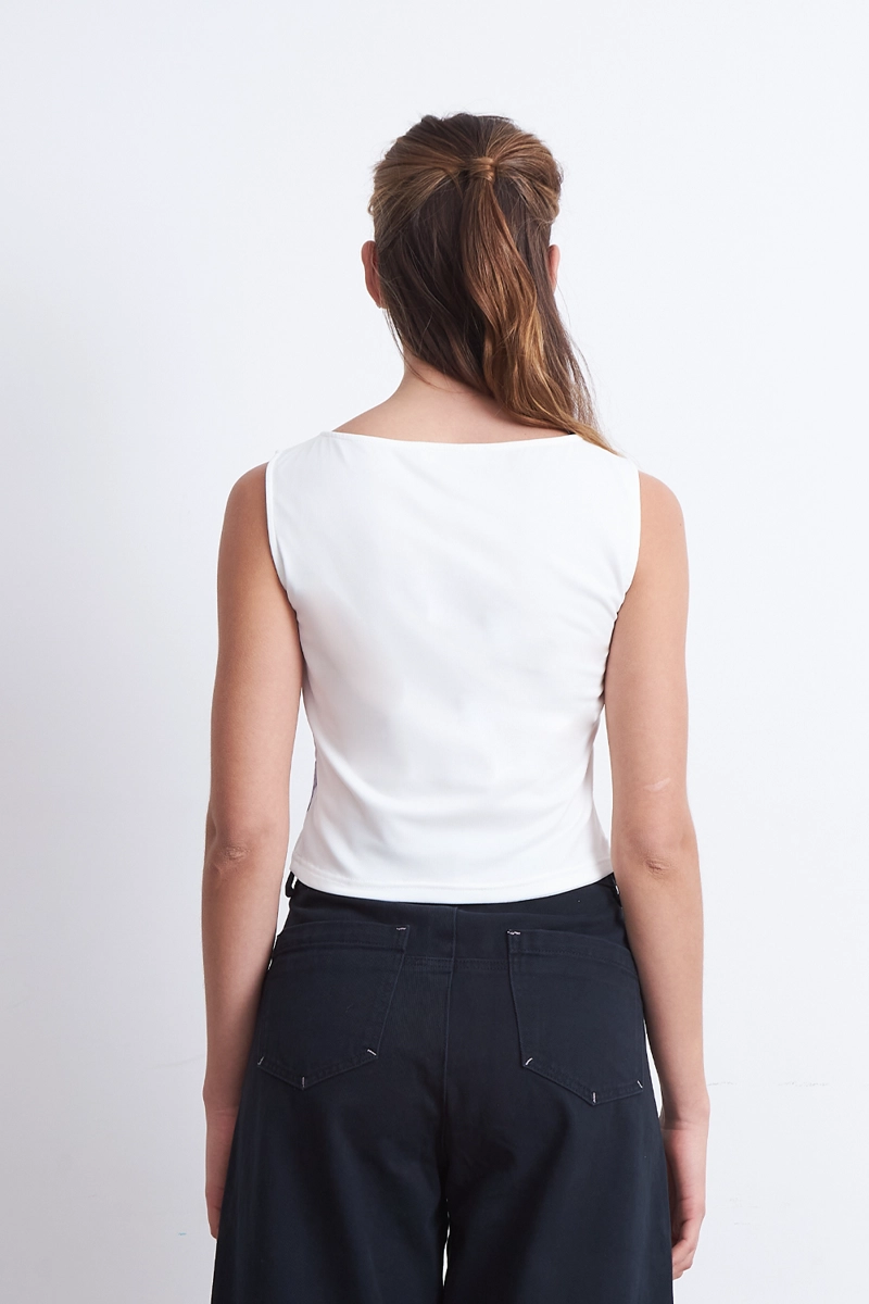 TOP MALLA FLOR BLANCO MUJER NICOPOLY - 4