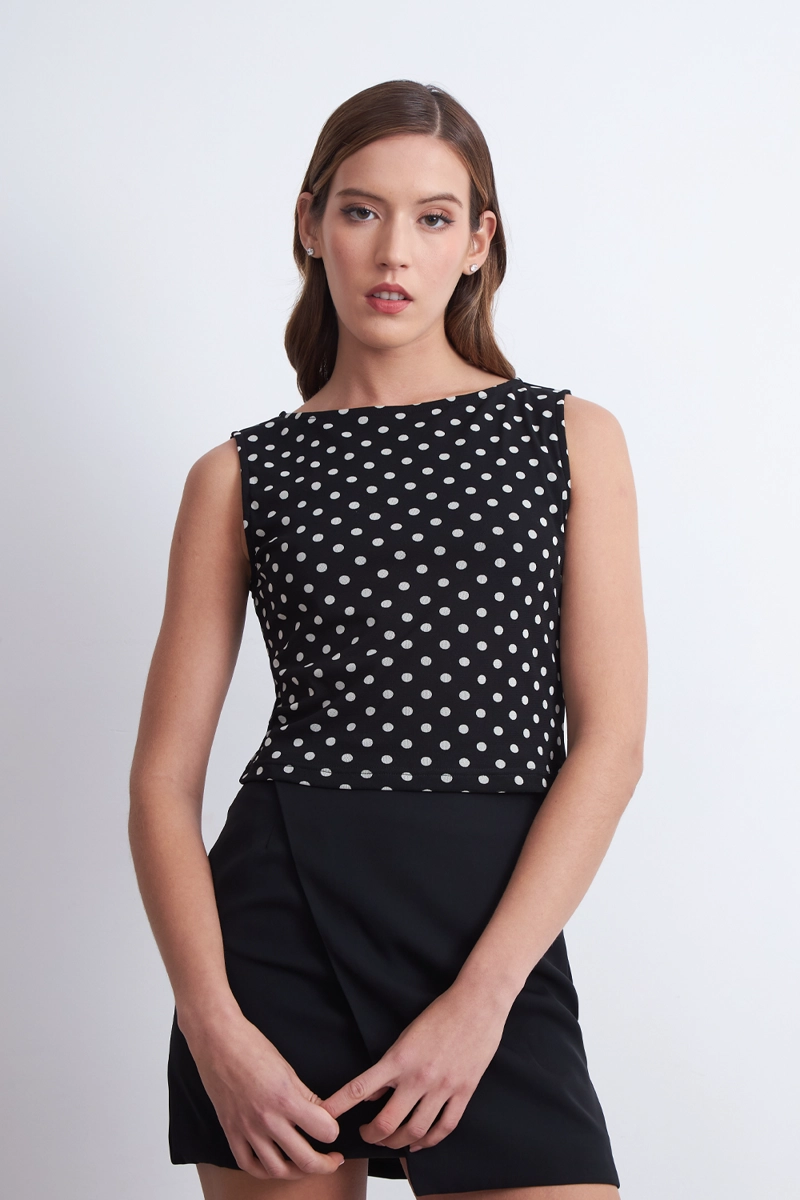 TOP LUNARES ELASTICADO NEGRO MUJER NICOPOLY - 1