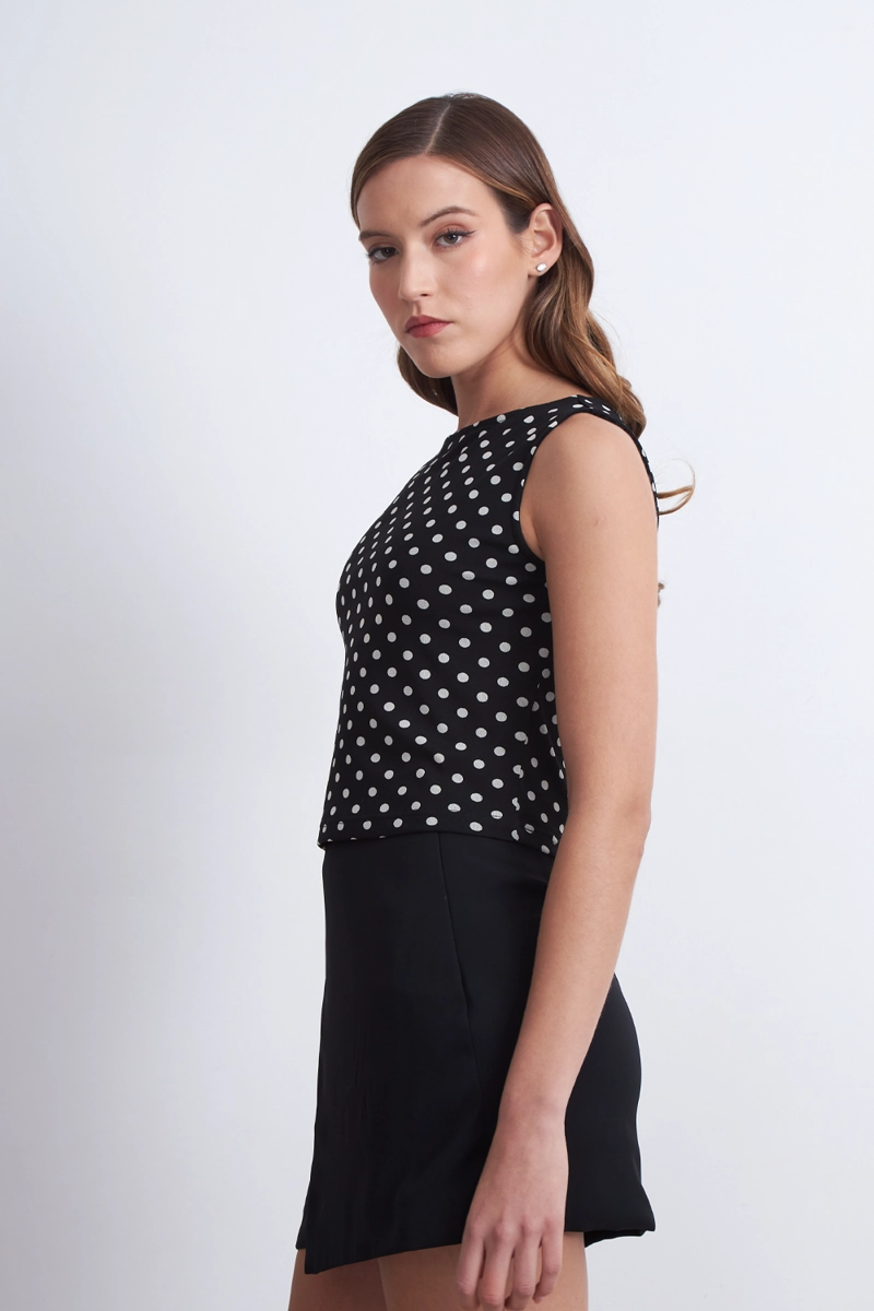 TOP LUNARES ELASTICADO NEGRO MUJER NICOPOLY - 3