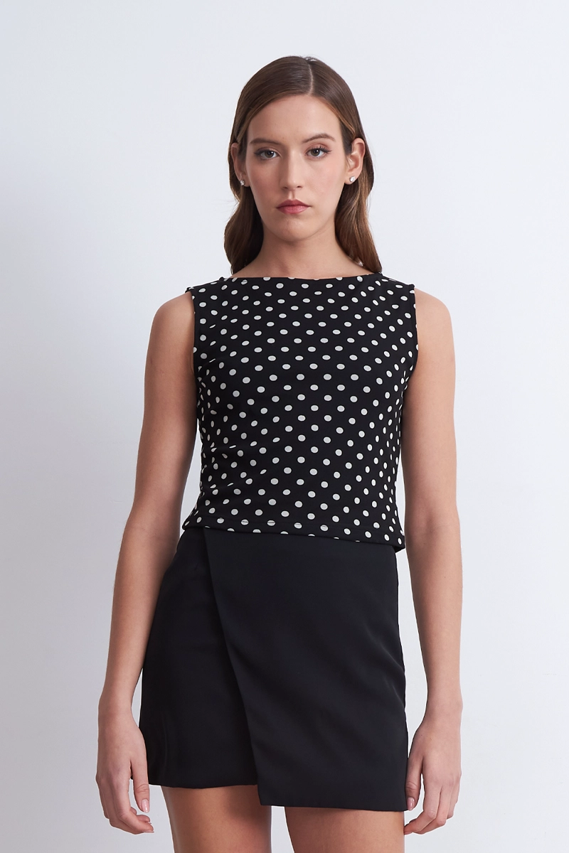 TOP LUNARES ELASTICADO NEGRO MUJER NICOPOLY - 5
