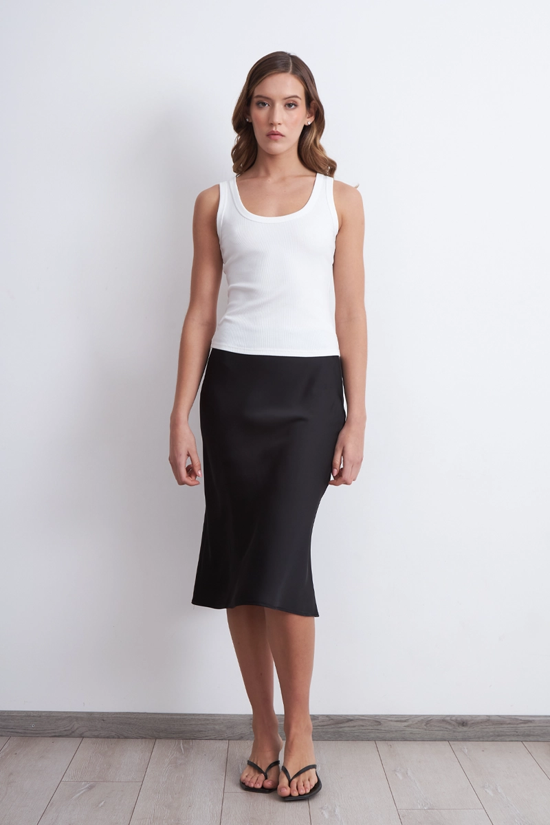 TOP SIN MANGAS CUELLO U BLANCO MUJER NICOPOLY - 1