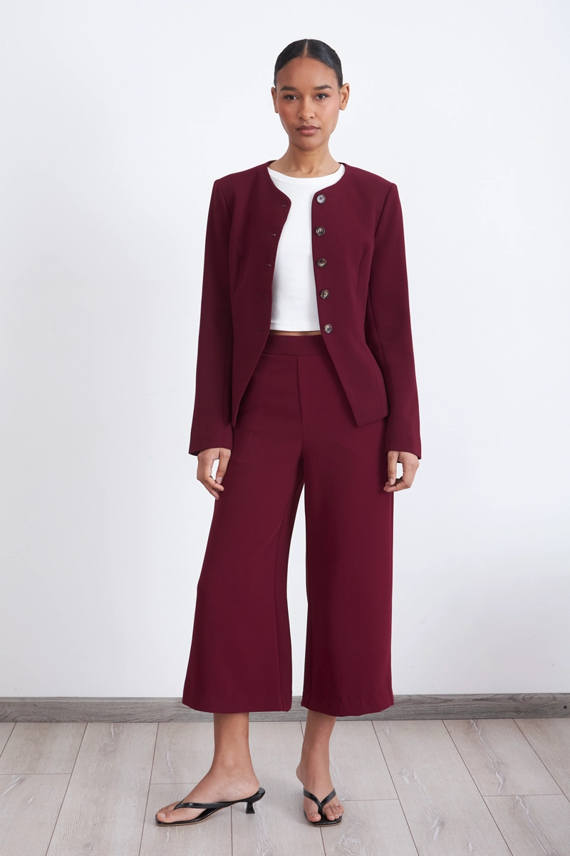 BLAZER PEPLUM BOTONES BURDEO MUJER NICOPOLY - 2