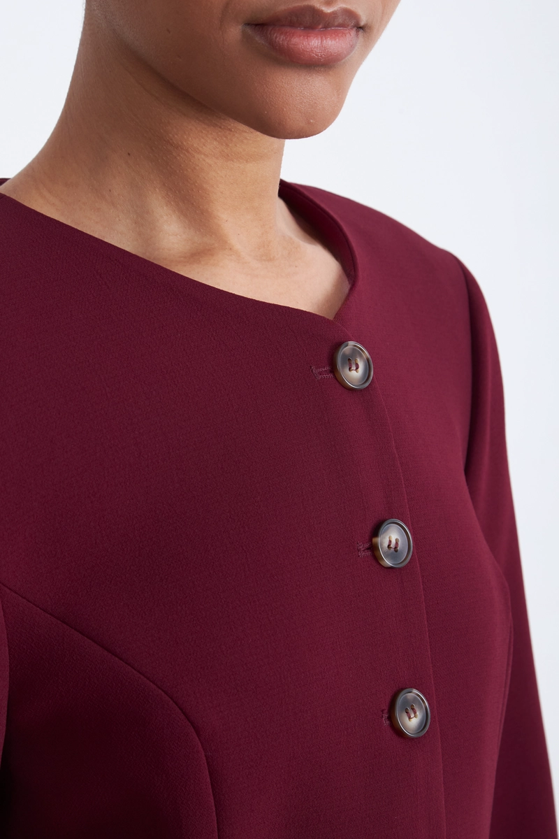 BLAZER PEPLUM BOTONES BURDEO MUJER NICOPOLY - 7