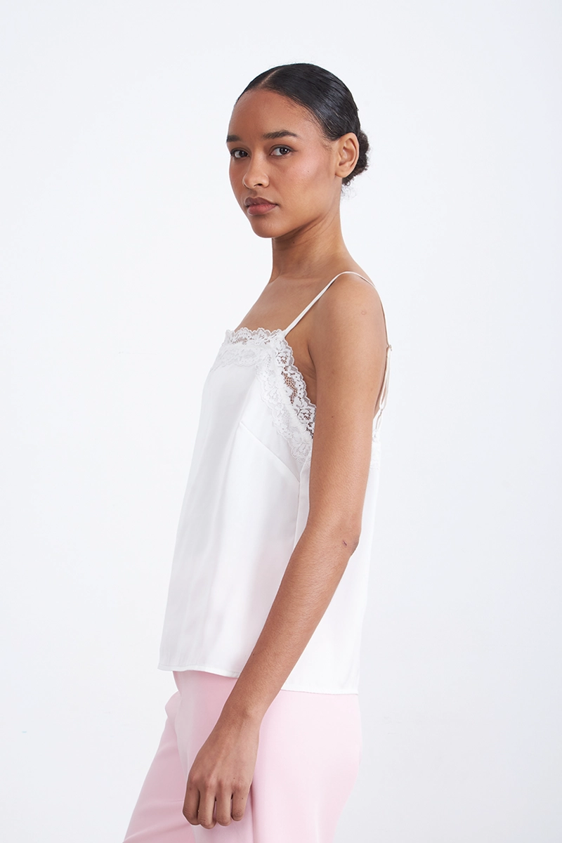 BLUSA TIPO SATIN ESCOTE CUADRADO BLANCO MUJER NICOPOLY - 3