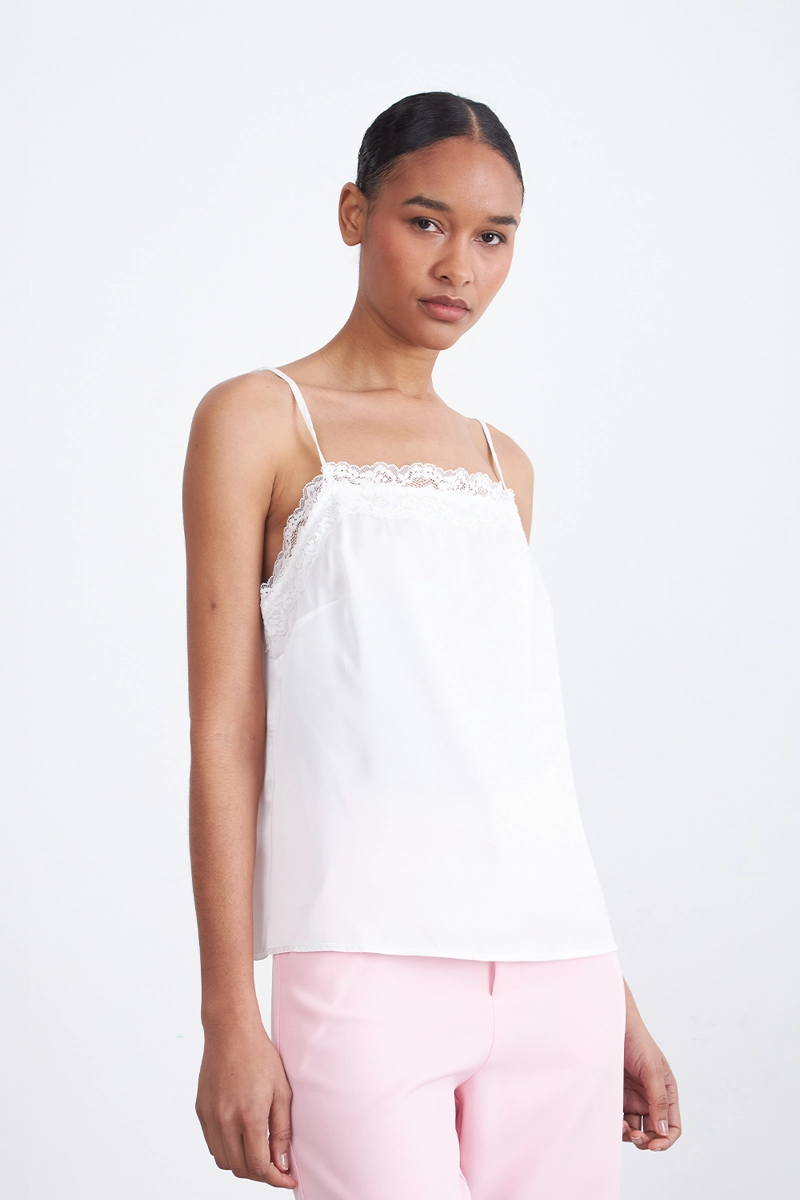 BLUSA TIPO SATIN ESCOTE CUADRADO BLANCO MUJER NICOPOLY - 6
