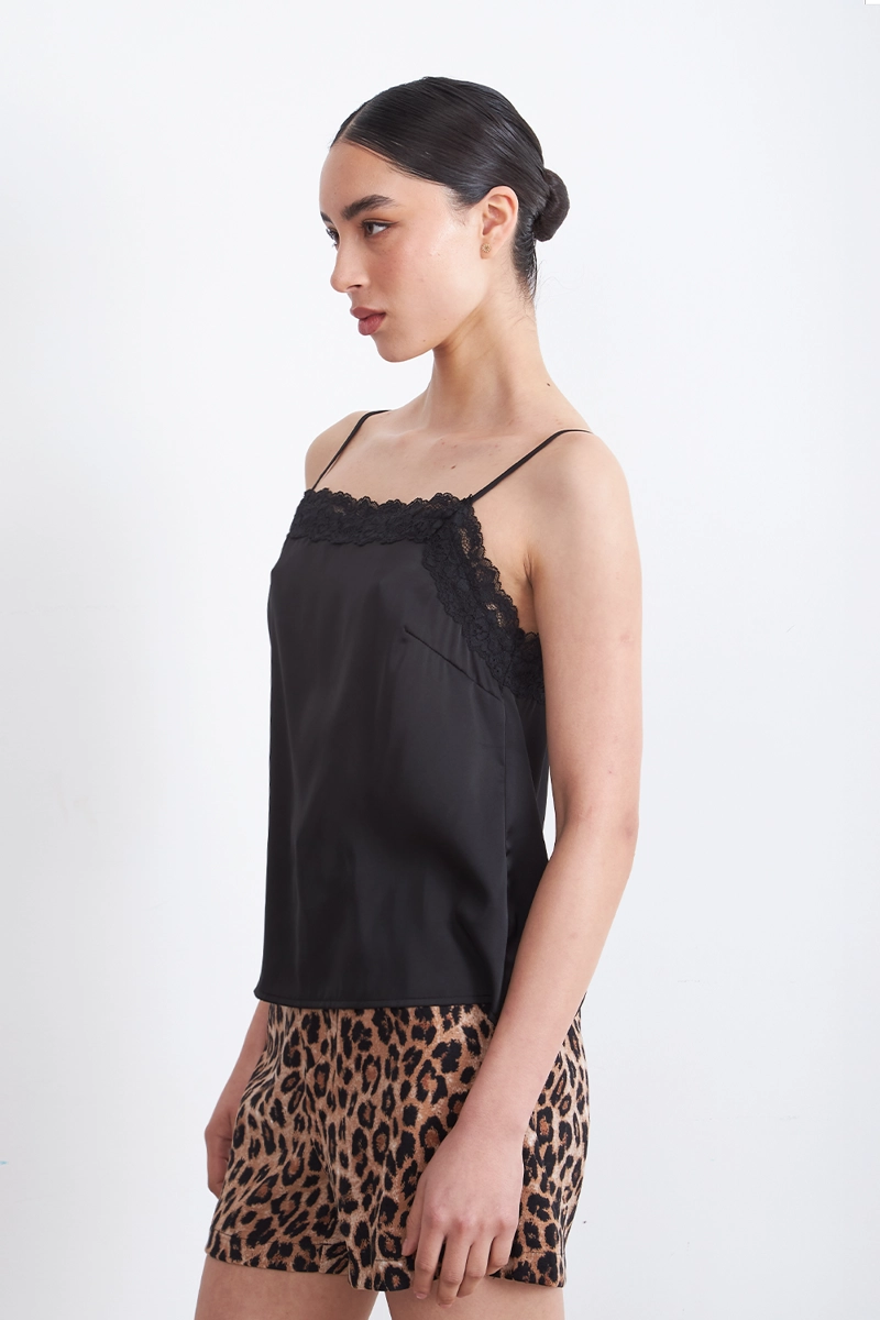 BLUSA TIPO SATIN ESCOTE CUADRADO NEGRO MUJER NICOPOLY - 3