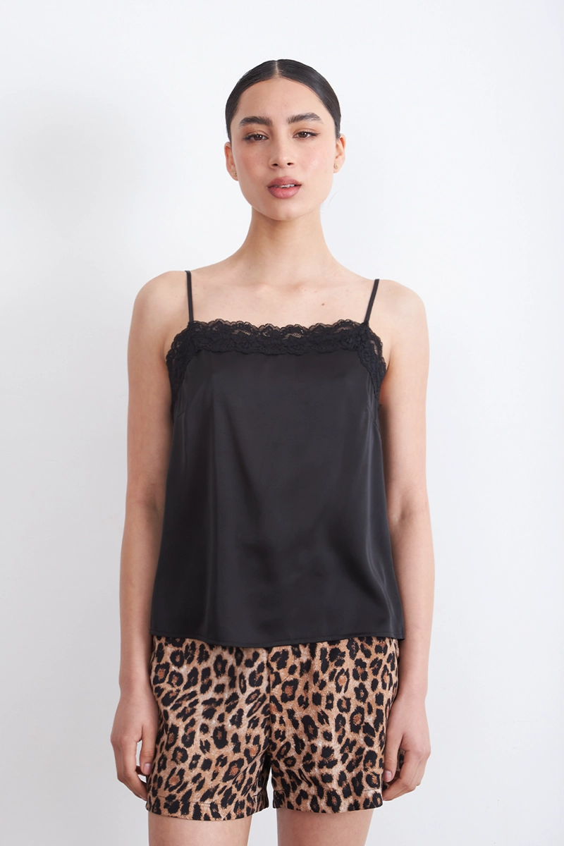 BLUSA TIPO SATIN ESCOTE CUADRADO NEGRO MUJER NICOPOLY - 6