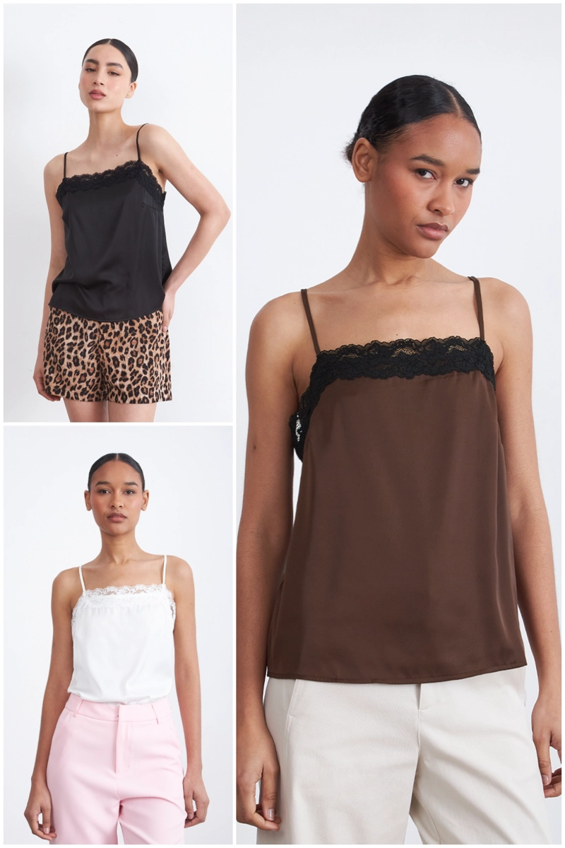 BLUSA TIPO SATIN ESCOTE CUADRADO CAFE MUJER NICOPOLY - 5