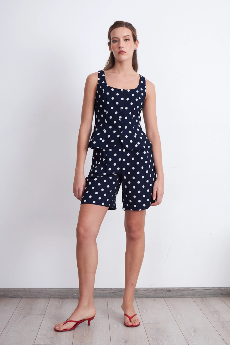 SHORT BERMUDA LUNARES AZUL MARINO MUJER NICOPOLY - 2