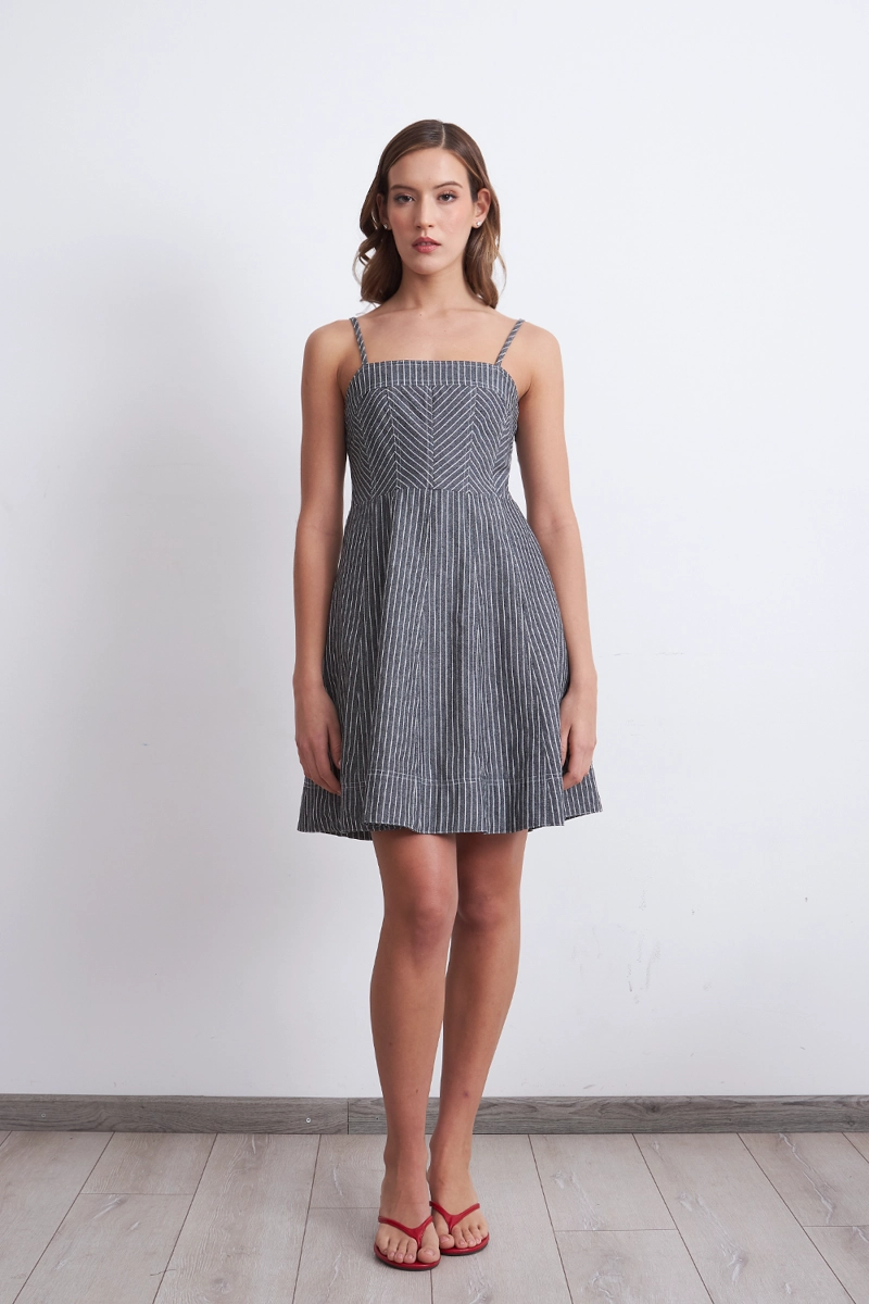VESTIDO CORTO ESPIGA GRAFITO MUJER NICOPOLY - 2