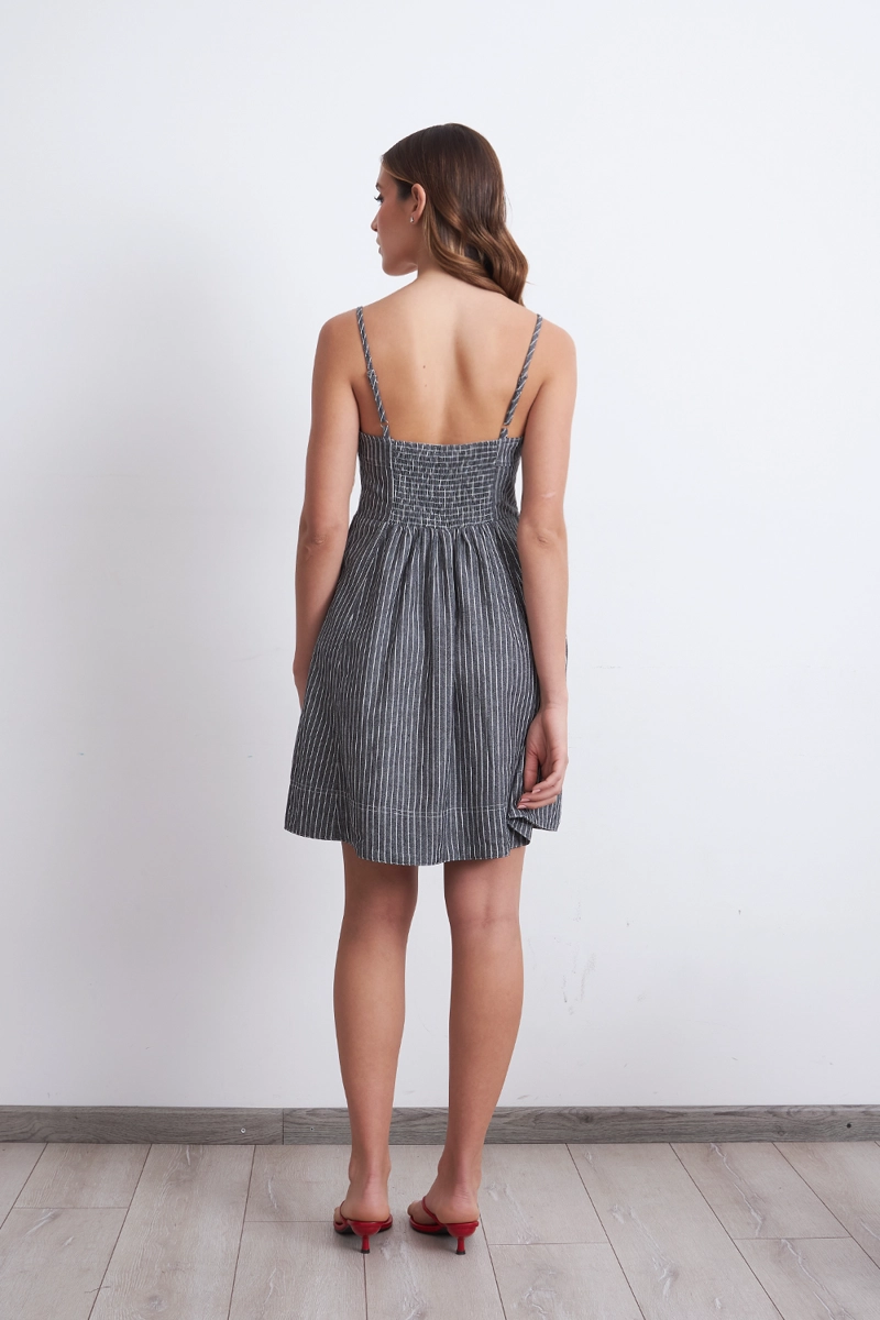 VESTIDO CORTO ESPIGA GRAFITO MUJER NICOPOLY - 4