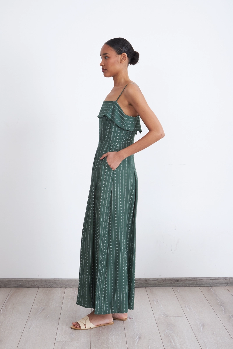 ENTERITO DE TELA CON PATRON FLORAL VERDE MUJER NICOPOLY - 3