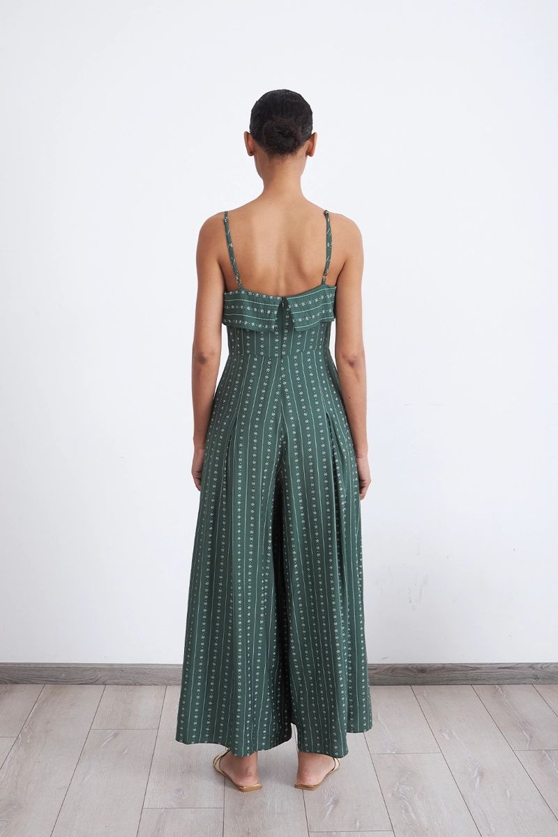 ENTERITO DE TELA CON PATRON FLORAL VERDE MUJER NICOPOLY - 4