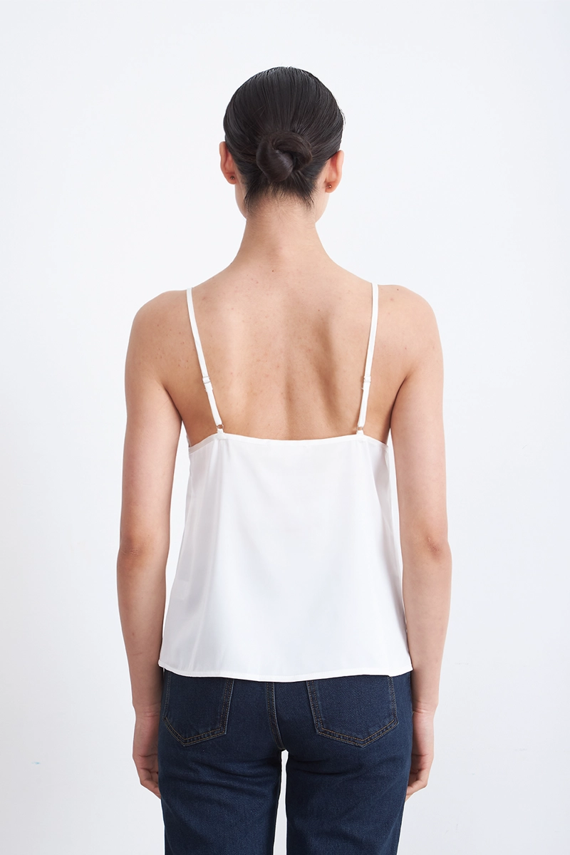 BLUSA LENCERA TIPO SATIN BLANCO MUJER NICOPOLY - 4