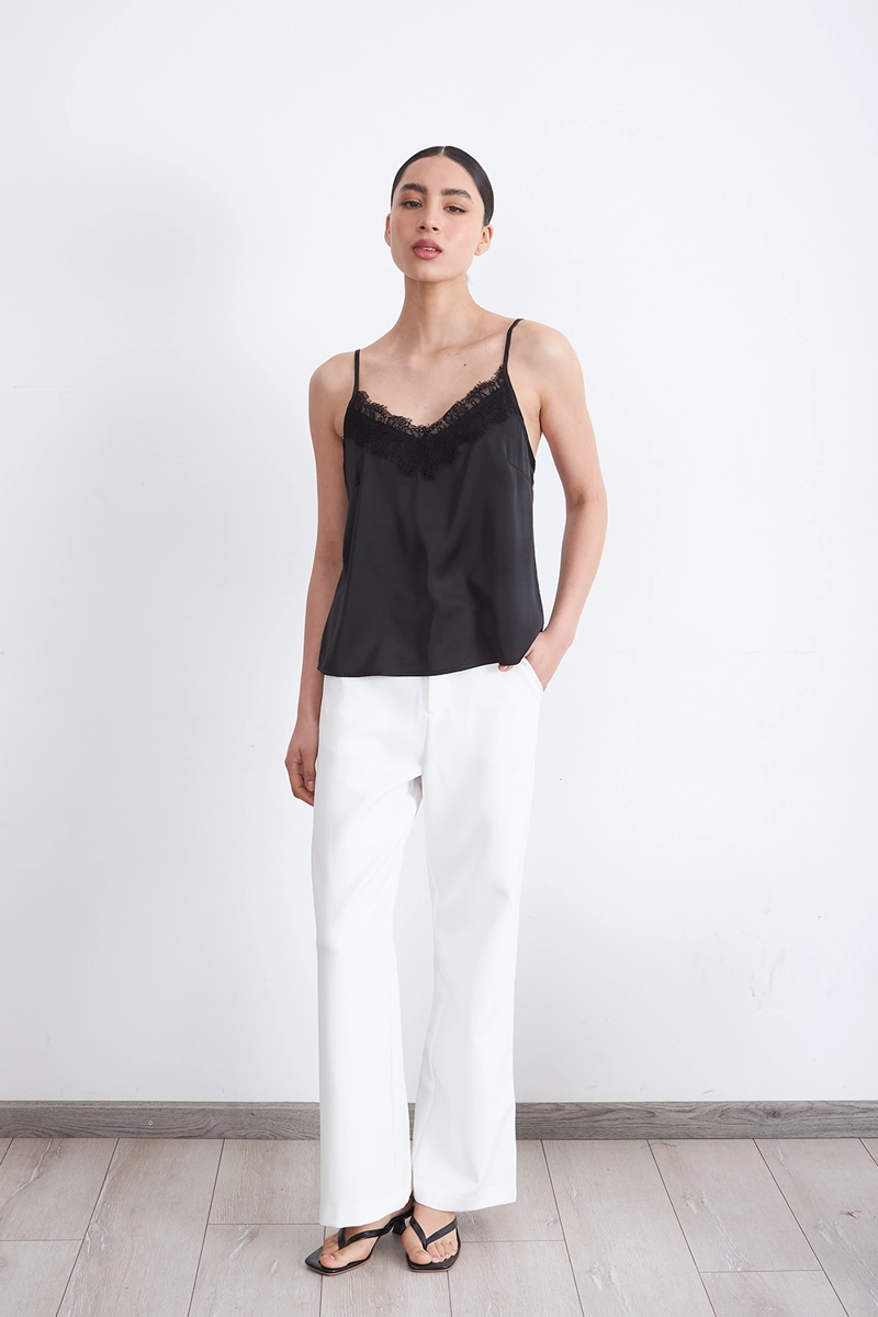 BLUSA LENCERA TIPO SATIN NEGRO MUJER NICOPOLY - 2