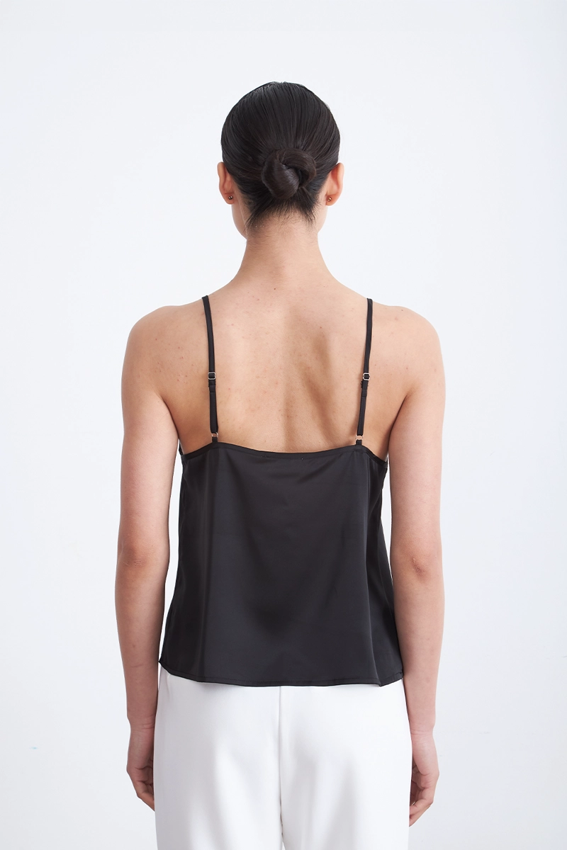 BLUSA LENCERA TIPO SATIN NEGRO MUJER NICOPOLY - 4