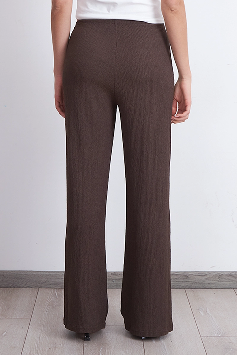 PANTALON CREPE CON LAZO AJUSTABLE MOCCA MUJER NICOPOLY - 4