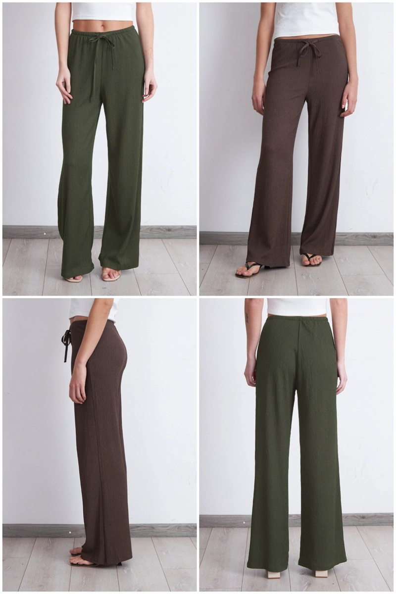 PANTALON CREPE CON LAZO AJUSTABLE MOCCA MUJER NICOPOLY - 5