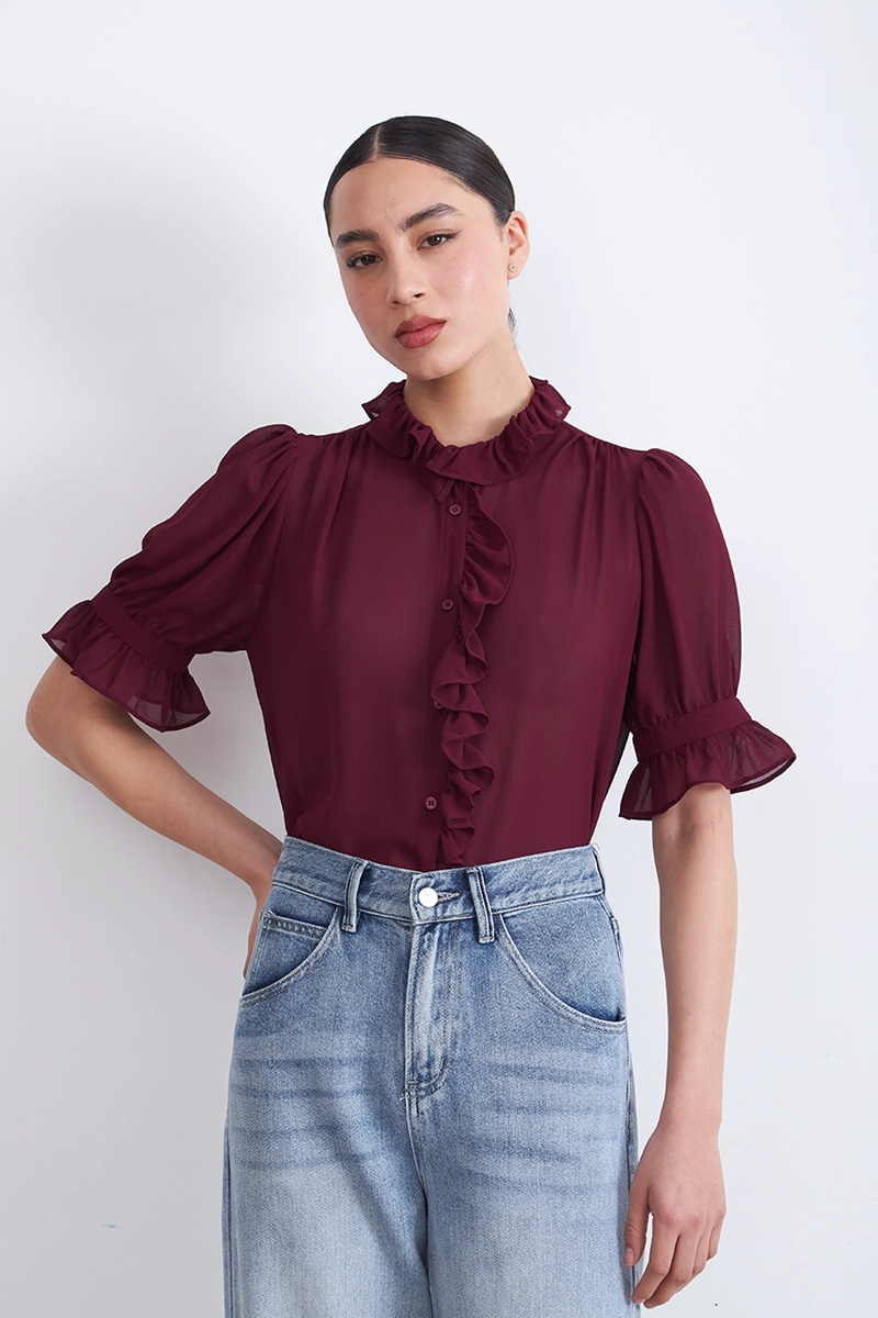 BLUSA VUELOS FRONTALES BURDEO MUJER NICOPOLY - 1